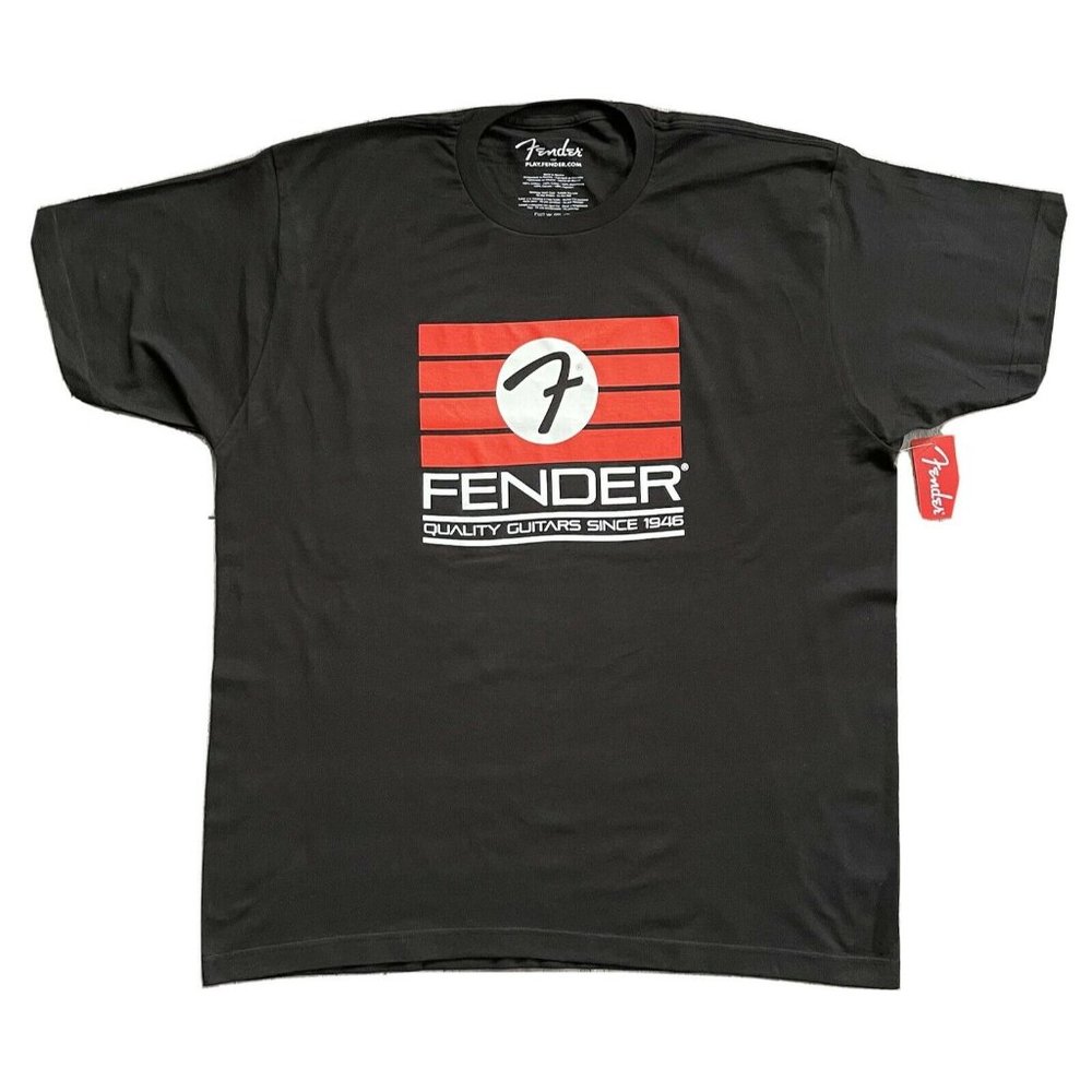 Fender Sci Fi Black Red Logo Graphic T-Shirt Men